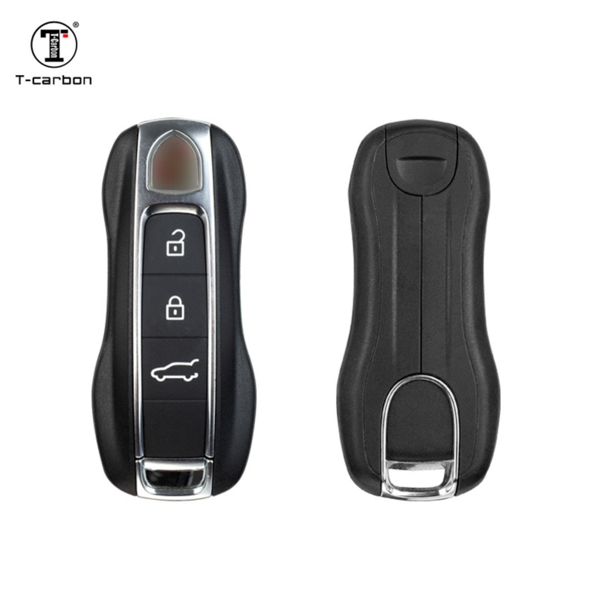 Forged Fiber Car Smart Key Case For Porsche Panamera Cayenne Macan T-carbon Car Key Cover Interior Accessories Key Covers