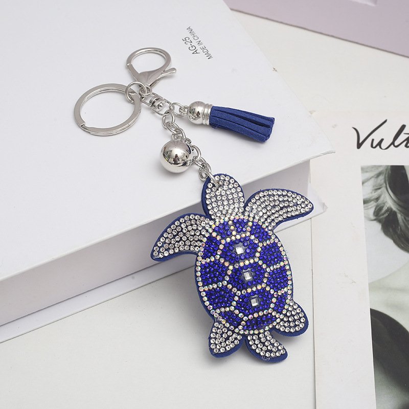 AliExpress New Turtle Hot Diamond Keychain Fashion Bag Tassel Pendant Keychain Cartoon Accessories Wholesale