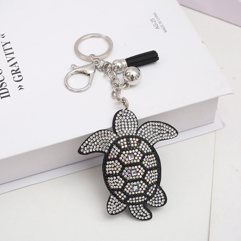 AliExpress New Turtle Hot Diamond Keychain Fashion Bag Tassel Pendant Keychain Cartoon Accessories Wholesale