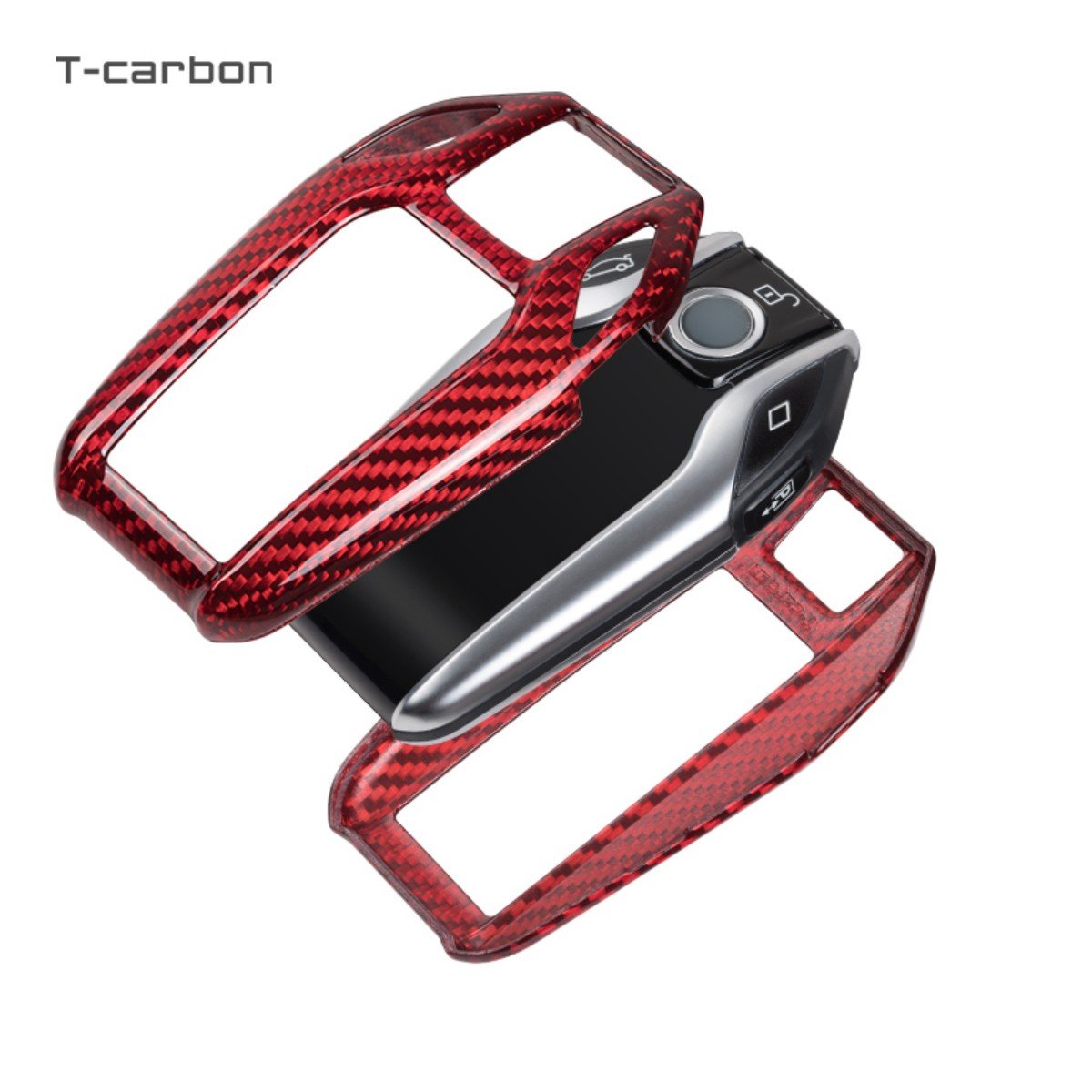 T-carbon Car Key Cover Style Car Key Case Shell Fob Interior Accessories Carbon Fiber for BMW 5 7 Series G11 G12 G30 G31 G32 I8