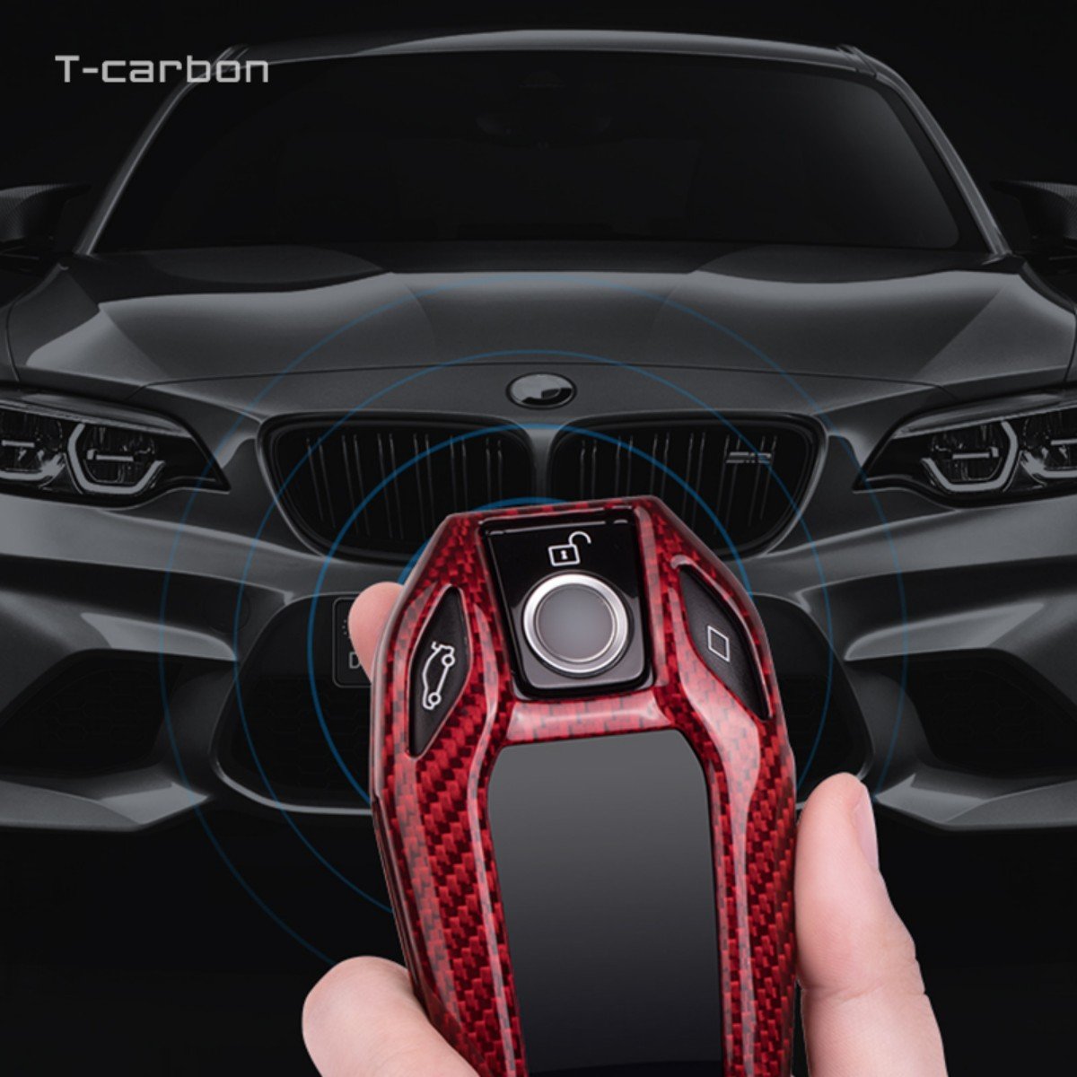 T-carbon Car Key Cover Style Car Key Case Shell Fob Interior Accessories Carbon Fiber for BMW 5 7 Series G11 G12 G30 G31 G32 I8