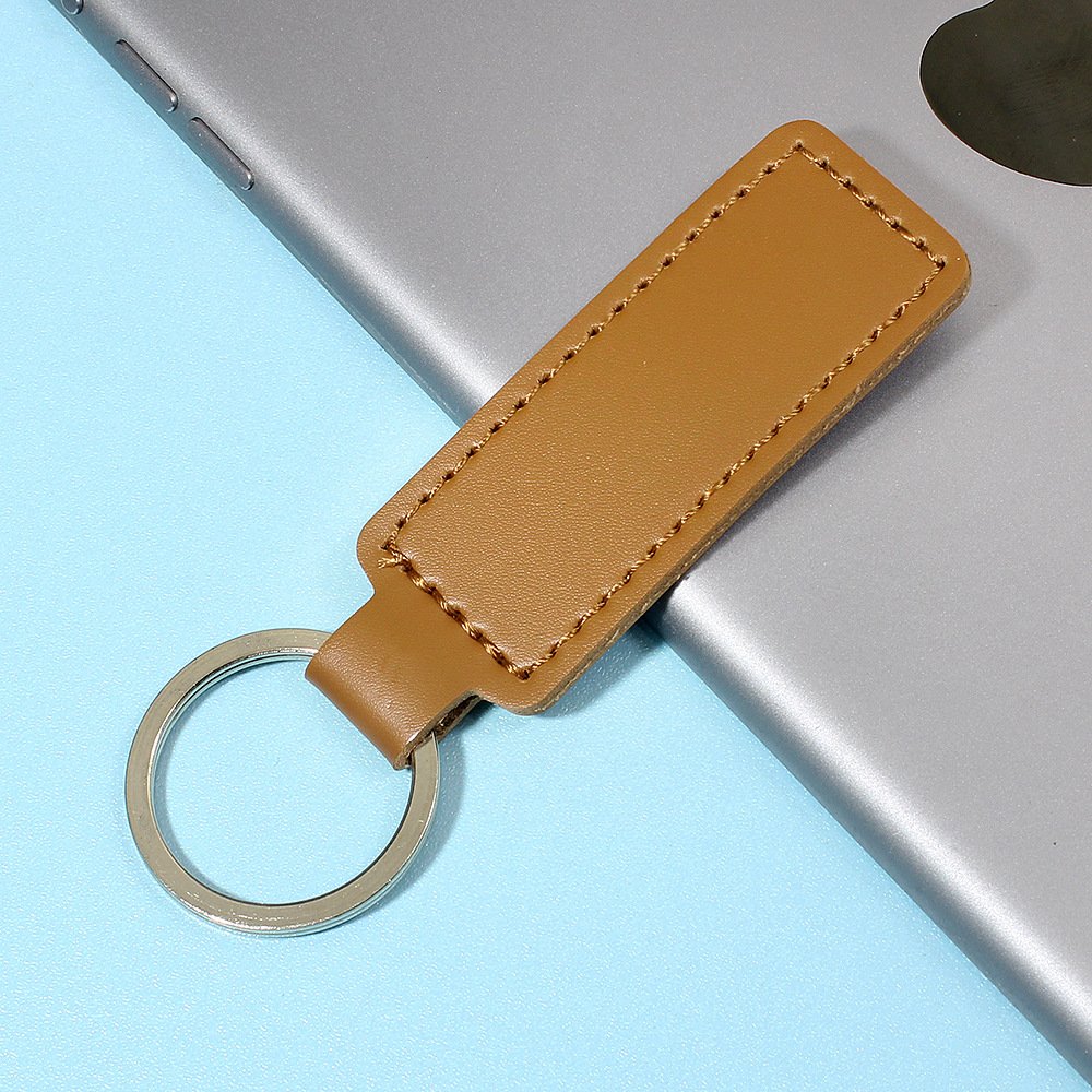 Custom Logo Laser Engraving Sublimation Blank Car Keychain Pu Leather Keychain Leather Keychain