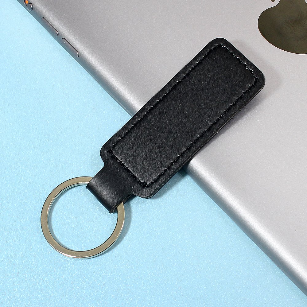 Custom Logo Laser Engraving Sublimation Blank Car Keychain Pu Leather Keychain Leather Keychain