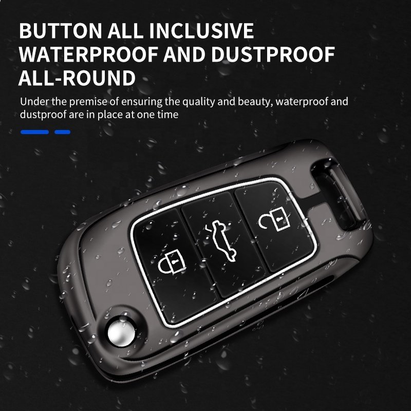 For Chery Car Leather Holder Case Metal Silicone Zinc Alloy Car Key Cover