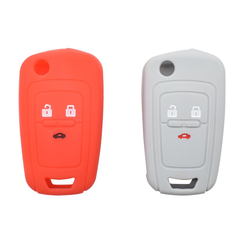 silicone key cover keychain accessories for C-hevrolet a-veo C-ruz R-awon 3 button car key case holder