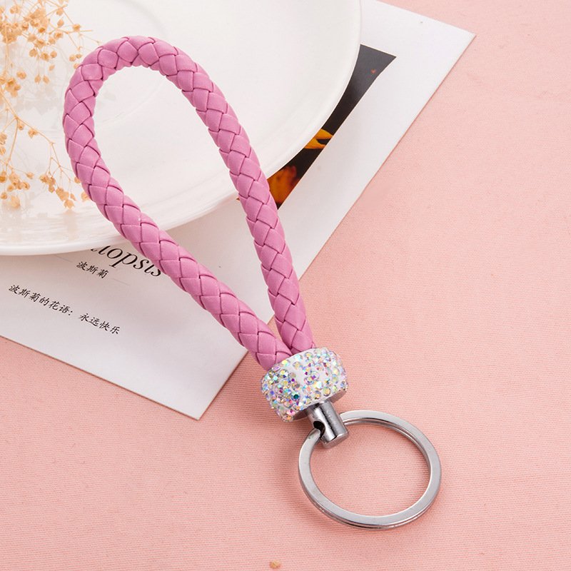 Diamond leather key chain, exquisite color simple and fresh style key chain ,car accessories