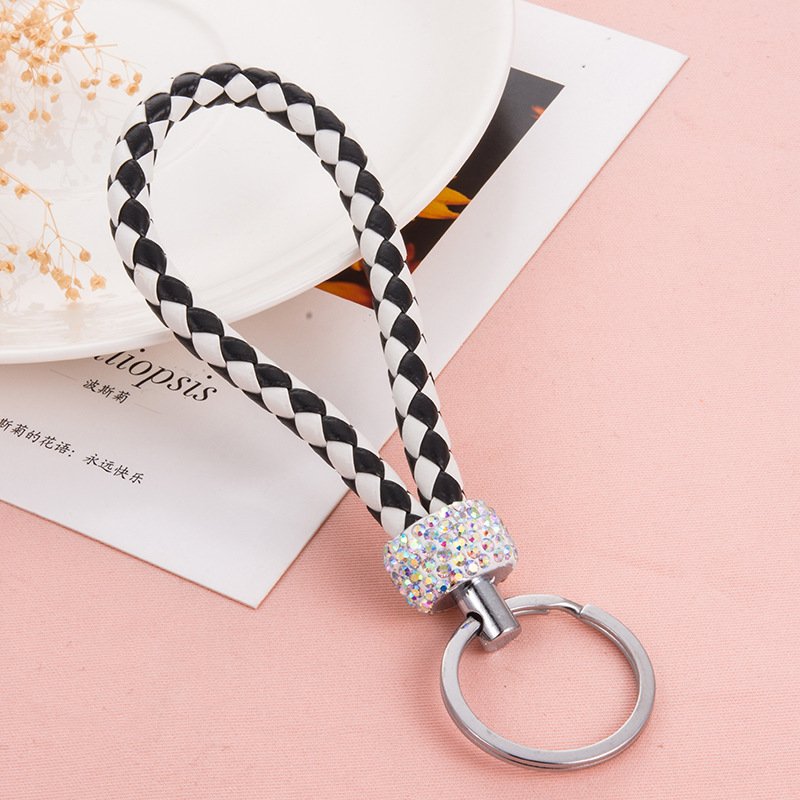 Diamond leather key chain, exquisite color simple and fresh style key chain ,car accessories