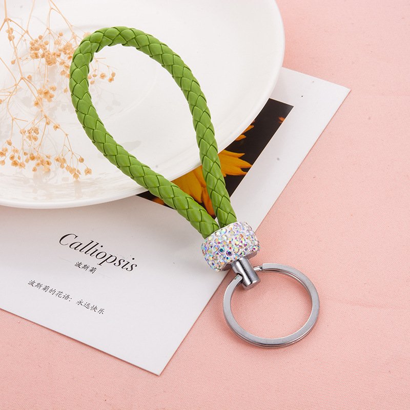 Diamond leather key chain, exquisite color simple and fresh style key chain ,car accessories