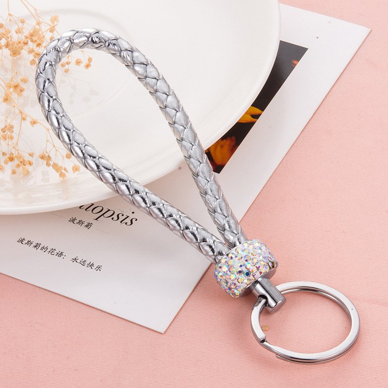 Diamond leather key chain, exquisite color simple and fresh style key chain ,car accessories