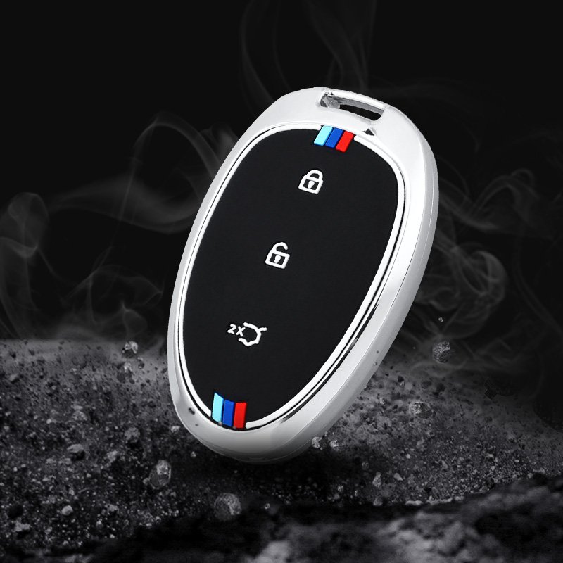 Metal Car Key Accessories Zinc Alloy Silicone Car Key Cover Case Smart Key Shell Bag Covers Fit for Qiyuan