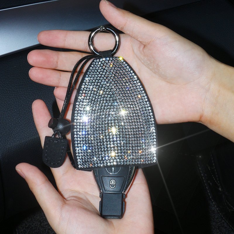 Universal Diamond Car Key Case Car Accessories for Girls Luxury Crystal Keychains Key Cover Bag Wallet