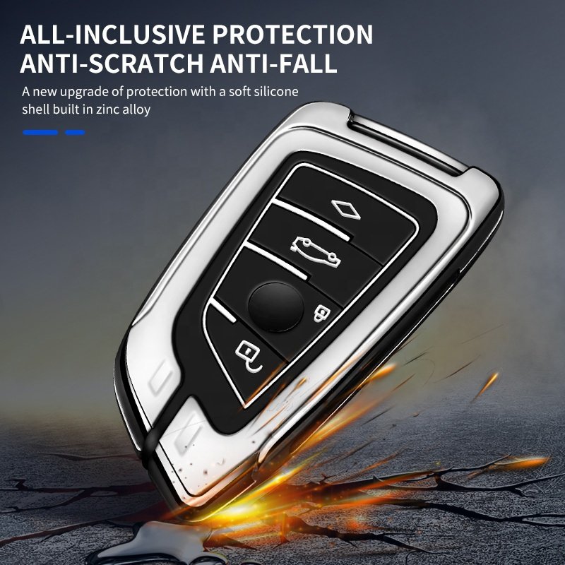 New Accesorios for Nissan Toyota Key Case for Bmw Para Autos Keyless Key Fob Protector Silicone Carbon Fiber Car Key Cover