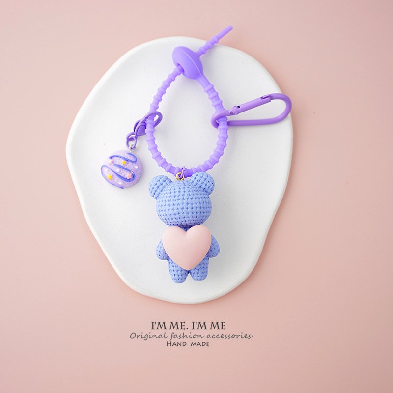 Wholesale New Love Rabbit Key chain female ins car key pendant net popular schoolbag boys and girls adorn the key chain