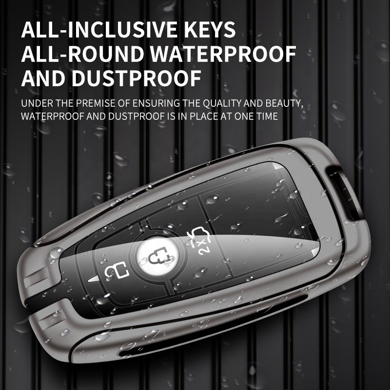 Female Fob With Keychains Transparent Wrap For Ford Metal Car Key Cover