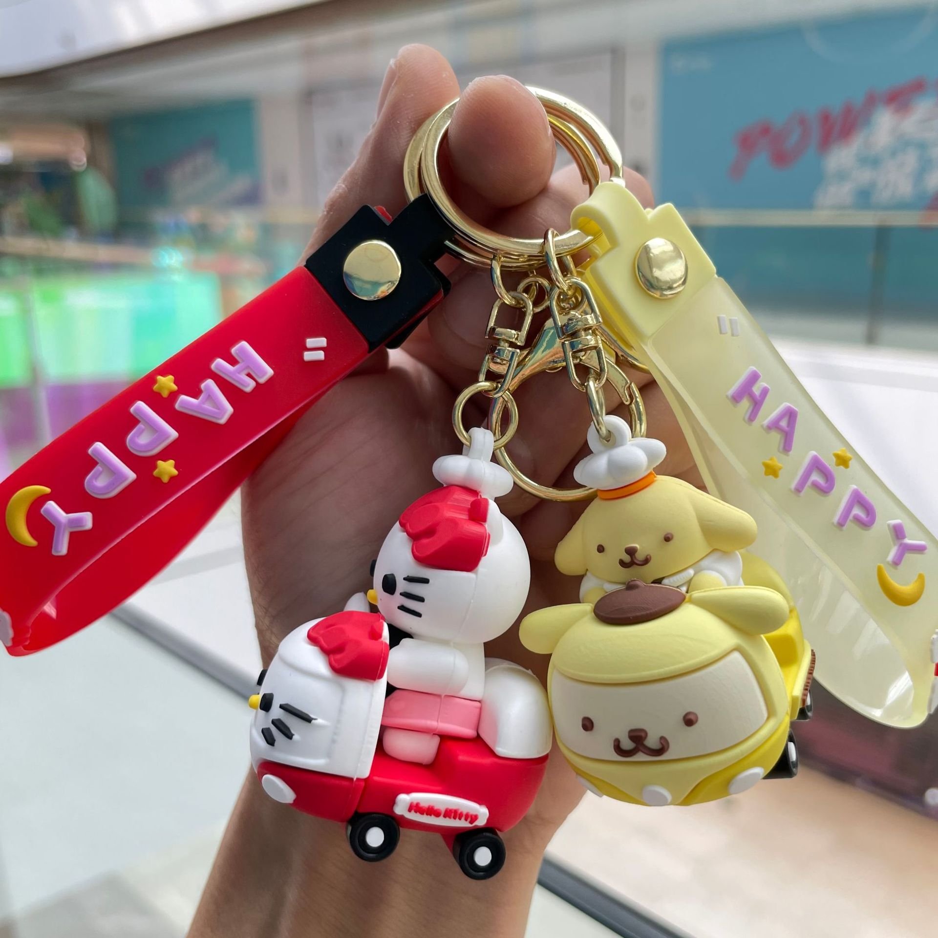 New Kawaii Cartoon Kuromi My Melody Pink Keychain Cute Doll Schoolbag Small Gift Pendant Kawaii Keychains