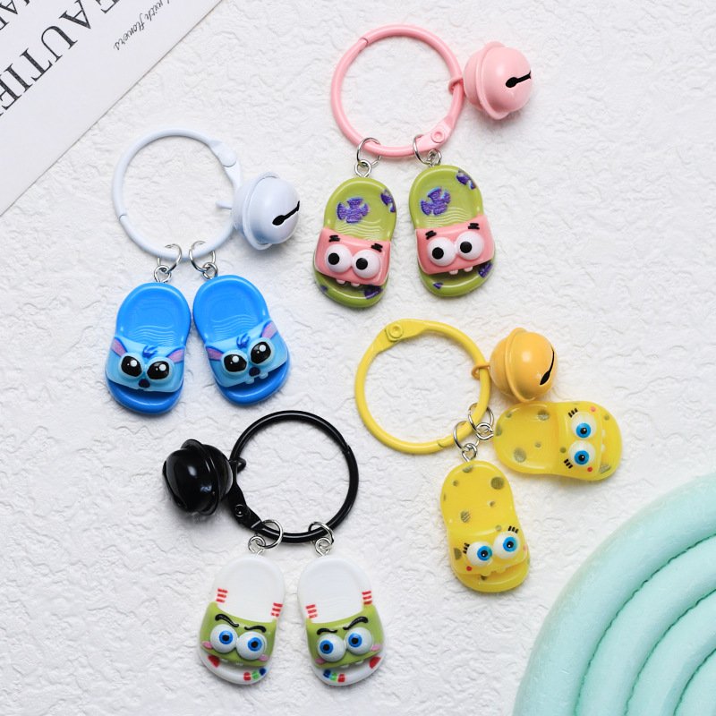 Cute Sea Animal Slippers Keychain Pendant Creative Hanging Student Bag Accessories