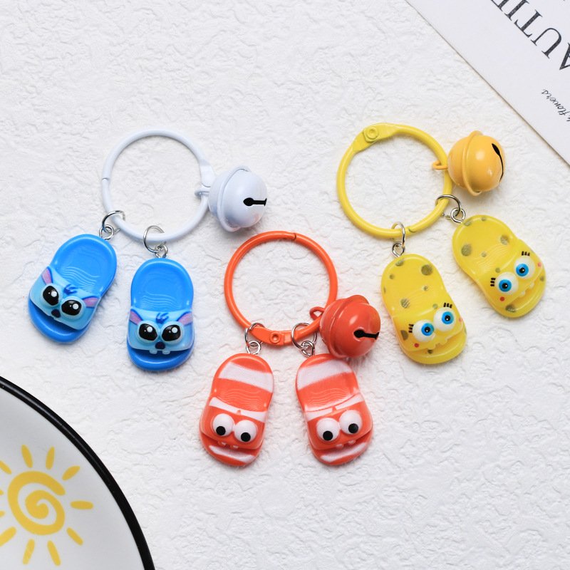 Cute Sea Animal Slippers Keychain Pendant Creative Hanging Student Bag Accessories