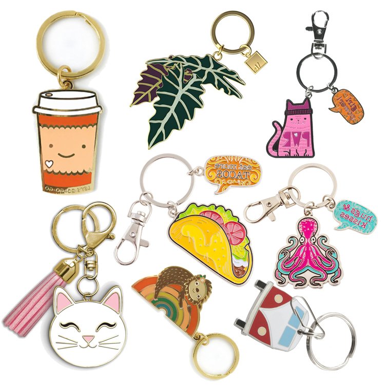 Wholesale Promotional Keychains Keyring Accessories Cute Anime Custom Logo Designer Metal Enamel Keychain Key Chain