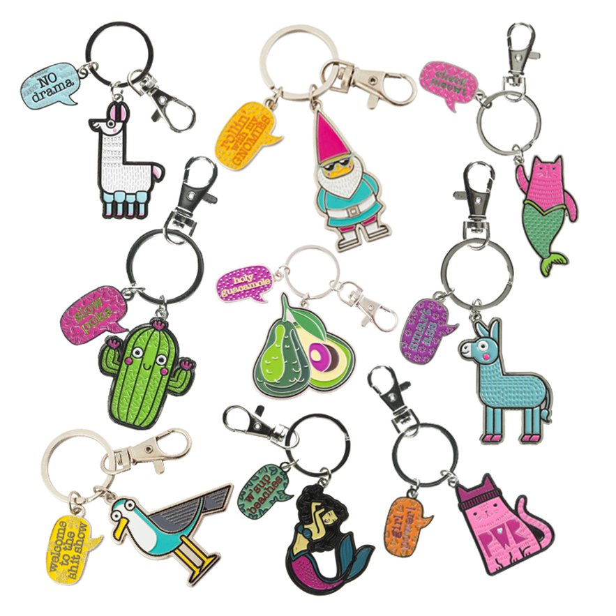 Wholesale Promotional Keychains Keyring Accessories Cute Anime Custom Logo Designer Metal Enamel Keychain Key Chain