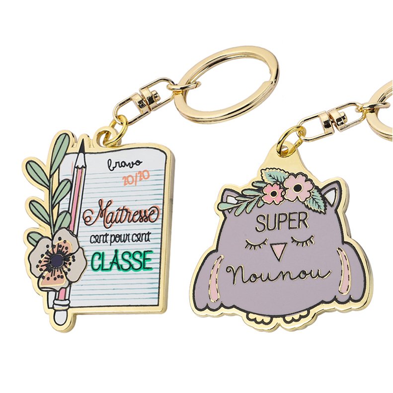 Wholesale Promotional Keychains Keyring Accessories Cute Anime Custom Logo Designer Metal Enamel Keychain Key Chain