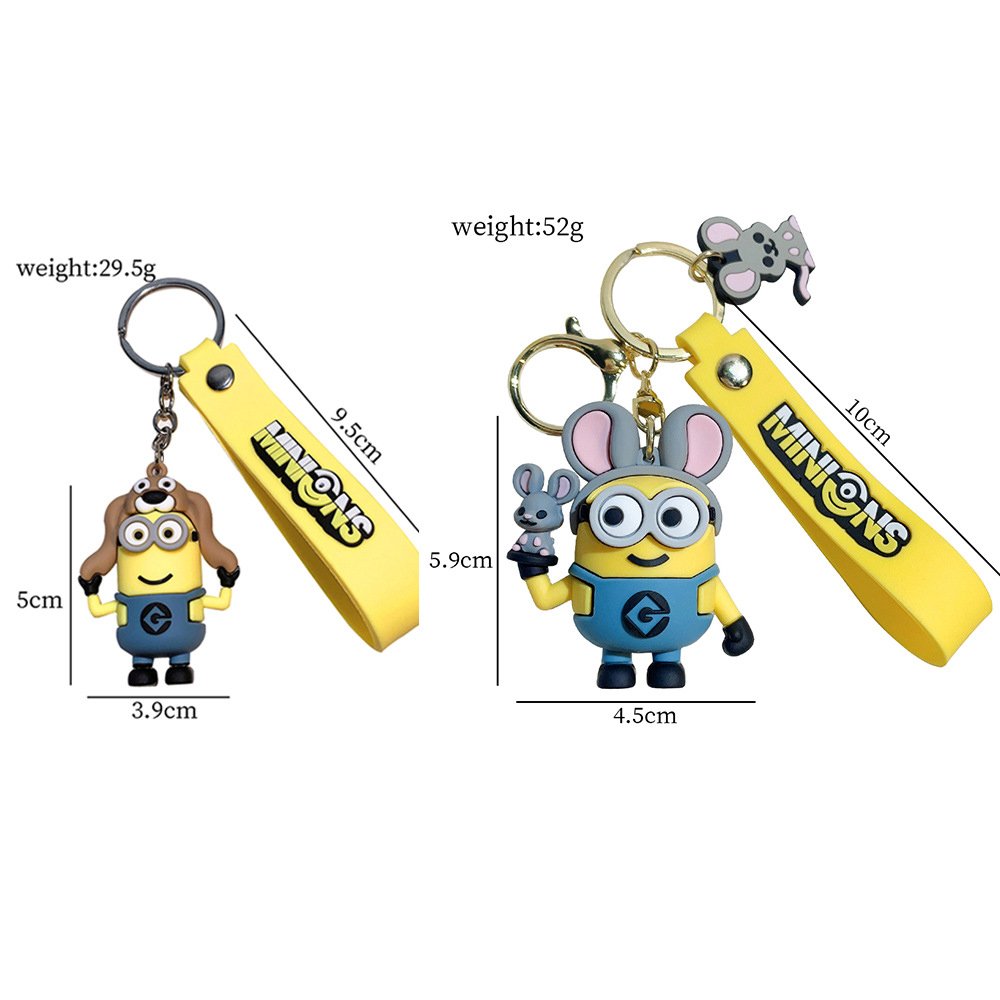 Best Price Cute Resin 3D Minion Character Cartoon KeyChain Promotion ForGirls and Boys Gifts Key Ring Car Bag Accessory KeyChain