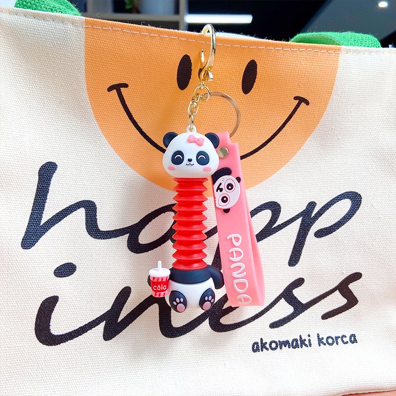 Wholesale Creative Telescopic Glue Drop Doll Key Chain Cute Cartoon Car Women's Book Bag Pendant Rubber Couple Small Gift