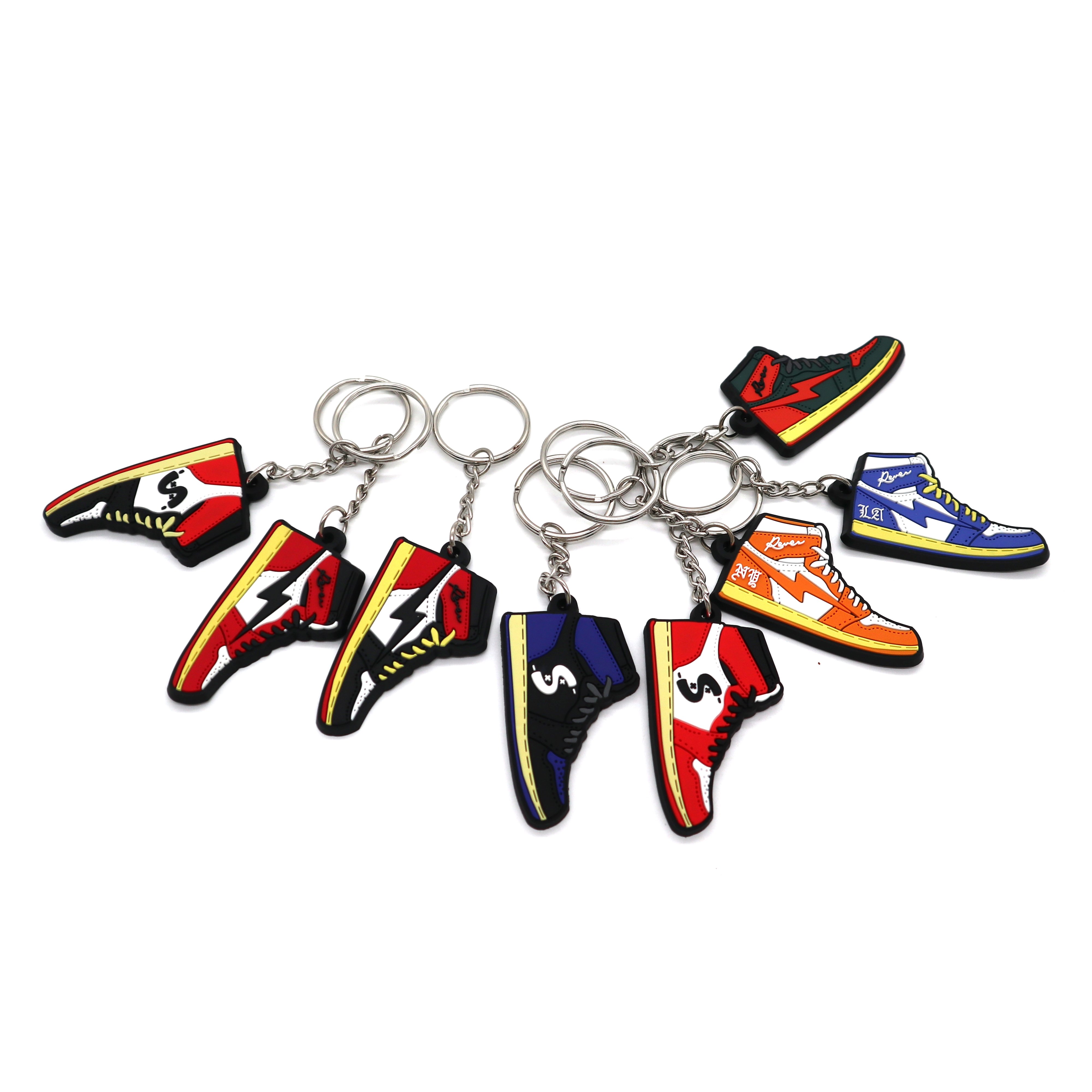 Silicone Shoe Keychain Customized Rubber 2d Mini Sneaker Charm Keychain Rubber Designer Sneaker Keychain Shoe 3d Key Chain