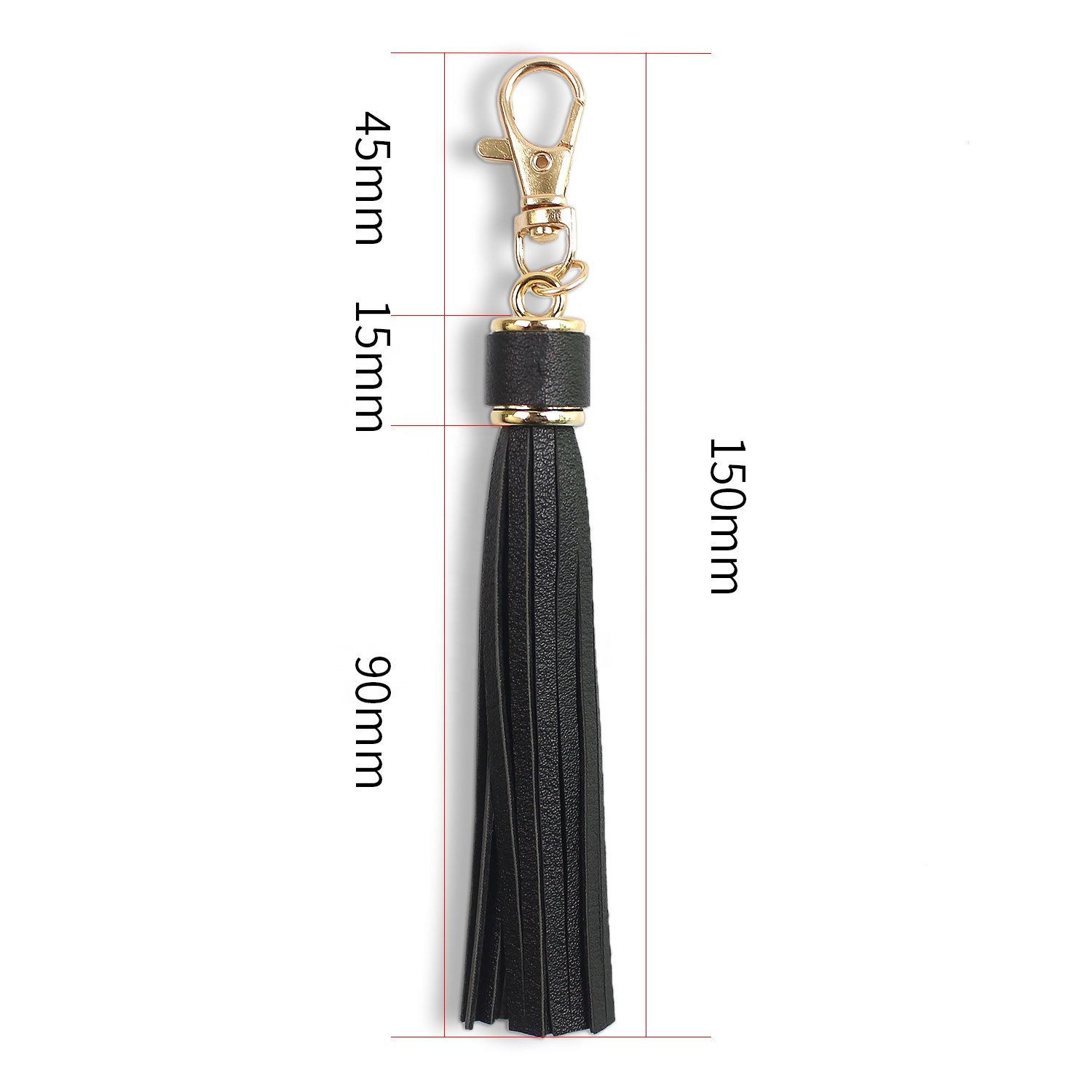 Golden Metal CapsLobster Swivel Keychain Tassels Purse Handbag Phone Car Key Jewelry DIY Crafts Jewelry Making PU Leather Tassel