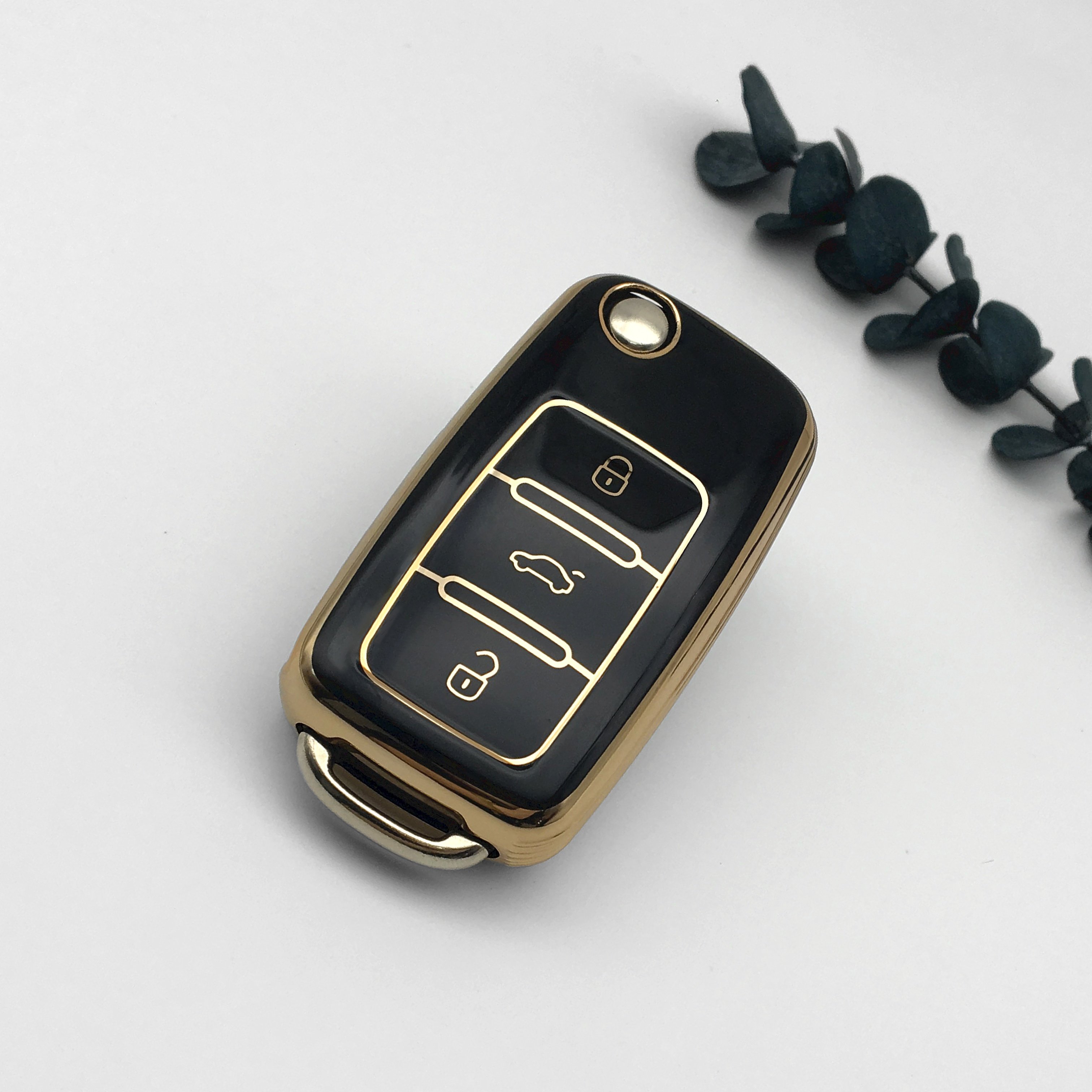 New Golden Soft Smart Hot Selling TPU Car Key Shell High Quality Wholesale For VW TPU Car Key Cover Case