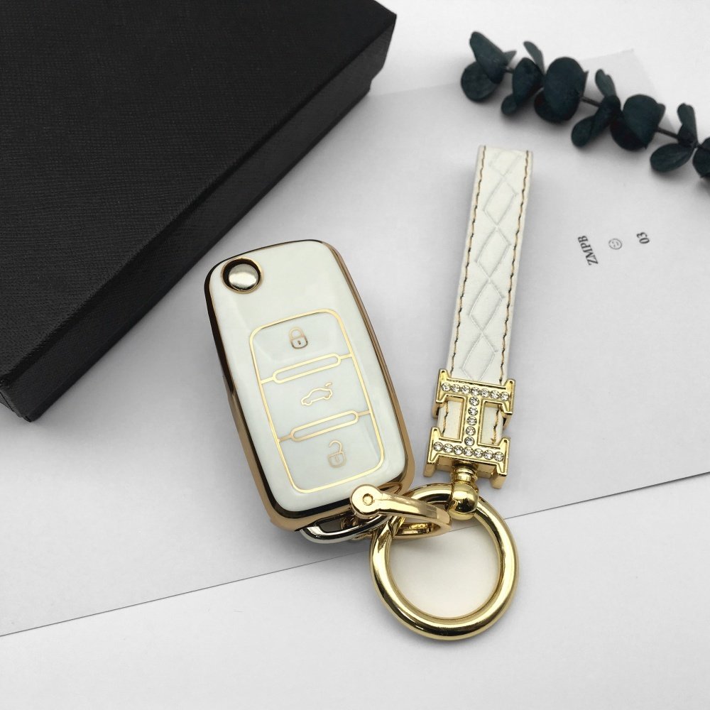 New Golden Soft Smart Hot Selling TPU Car Key Shell High Quality Wholesale For VW TPU Car Key Cover Case