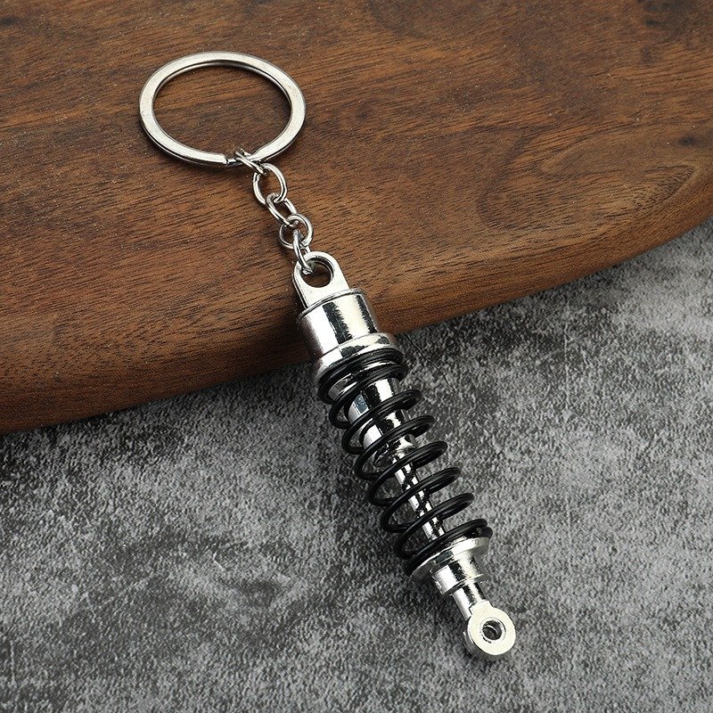 Custom Logo Metal Keychain Car Accessories 3d Turbo Shock Absorber Gear Brake Disc Wheel Hub Key Ring Pendant