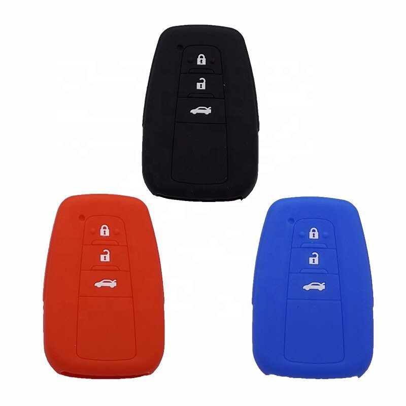 Hot Selling Silicone Car Key Case Fob Cover Key Accessories For TOYOTA 3 Buttons Key
