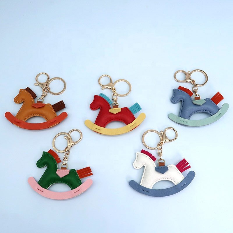 Car Key Chain Accessories Animal Key Ring Bag Luxury Designer Keychains New Charm Ornament Pendant Custom Horse Leather PU 20pcs