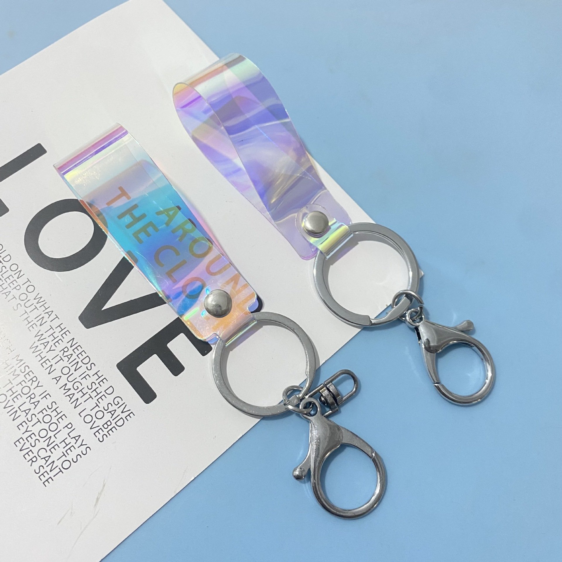 Creative Car PVC Keys Chain Laser Soft Rubber Keyring Accessories Lanyard Keychain Cute Bag Keyfob Key Pendant Wholesale