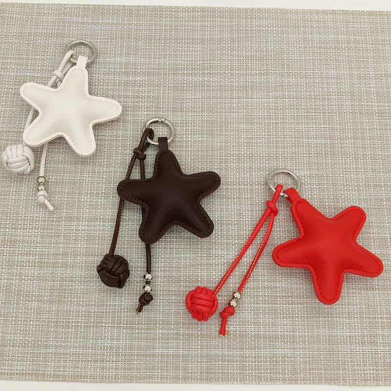 New leather star shape key chain pendant ornament luxury car keychain accessories designer bag charms