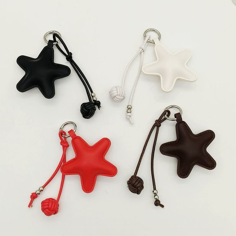 New leather star shape key chain pendant ornament luxury car keychain accessories designer bag charms