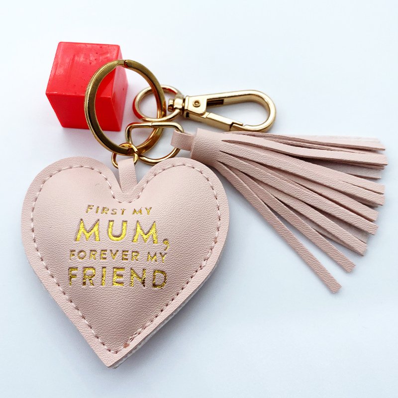 Personalized Birthday PU Leather Key Chains Heart Leather Keychain Keyring Custom Logo Opp Bag Alloy Promotion Gift 6.8*6.2cm