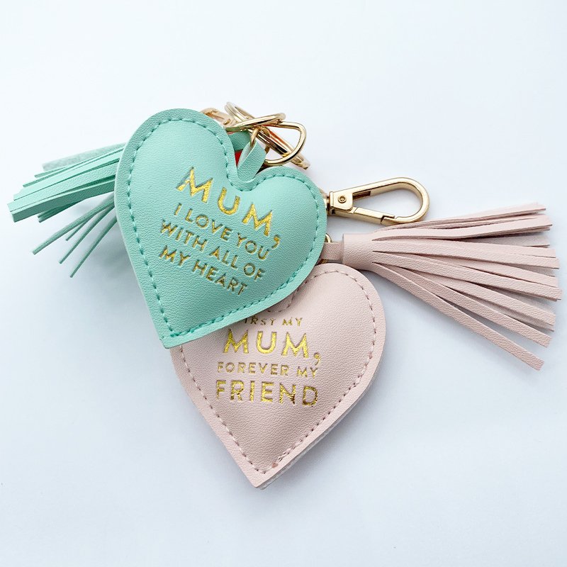 Personalized Birthday PU Leather Key Chains Heart Leather Keychain Keyring Custom Logo Opp Bag Alloy Promotion Gift 6.8*6.2cm