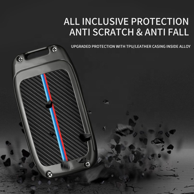 Factory Directly Sale Metal Alloy Carbon Fiber Remote Car Key Case Cover High Quality Car Cover Key New Design