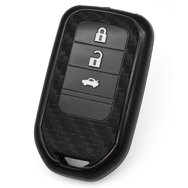 Car Key Accessories H onda 3 buttons Carbon Fiber Silicone Car Key Case Cover Protector for H onda Key Fob Replacement