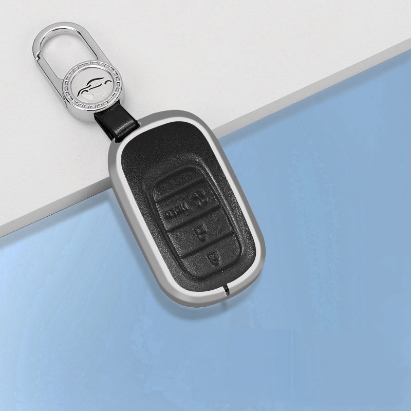 Leather Aluminum Alloy Car Key Bag Case For HONDA Protector Cover Accessories