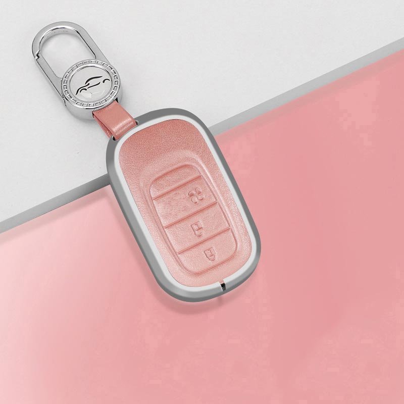 Leather Aluminum Alloy Car Key Bag Case For HONDA Protector Cover Accessories