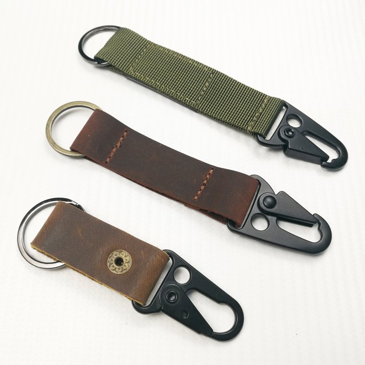 Genuine Leather Car Keychain For Toyota Jeep Handmade Premium Metal Key Ring Accessories With Logo Present for Man and Woman