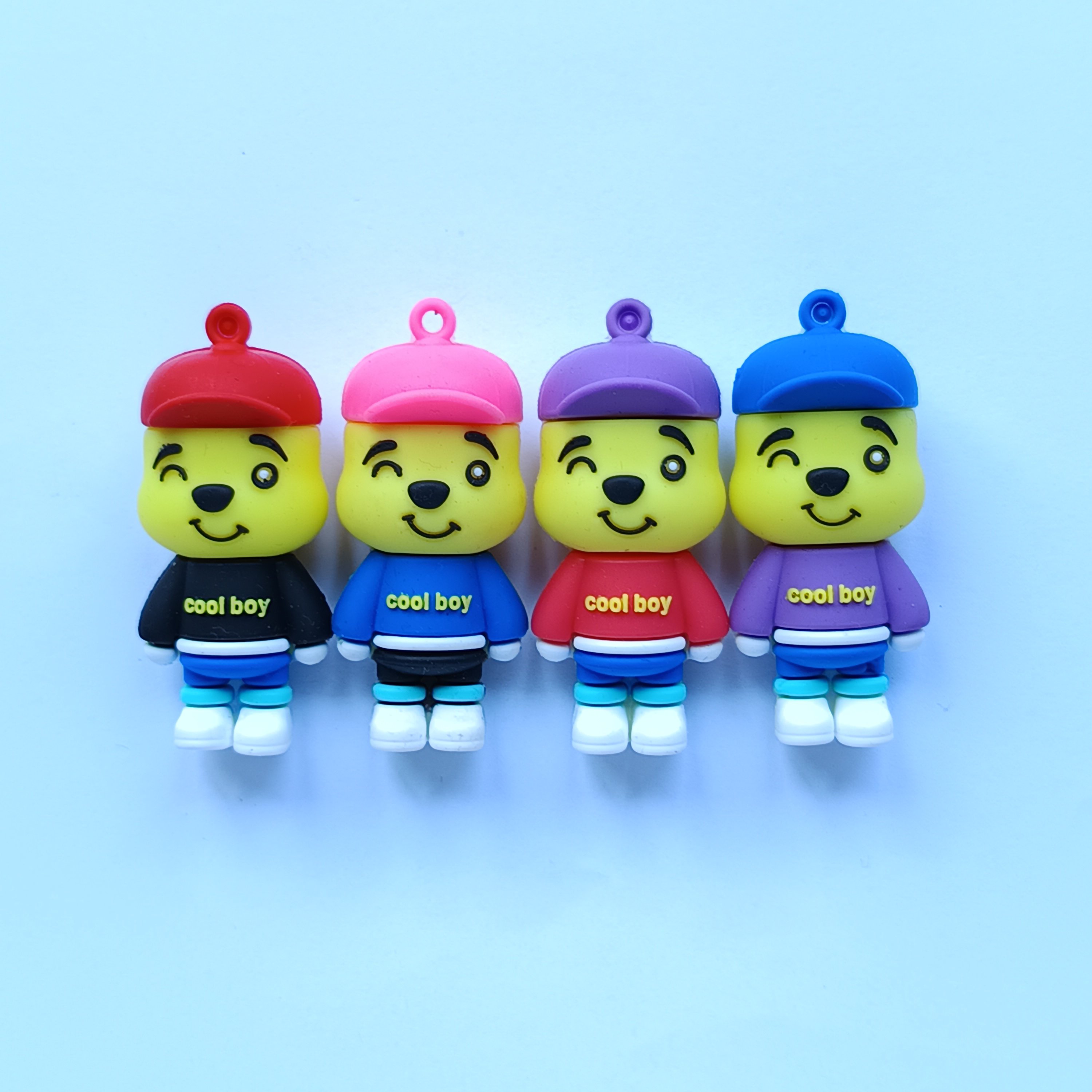 Factory Customization wholesale PVC New cute cartoon animal hat bear keychain doll key ring accessories Car Pendant