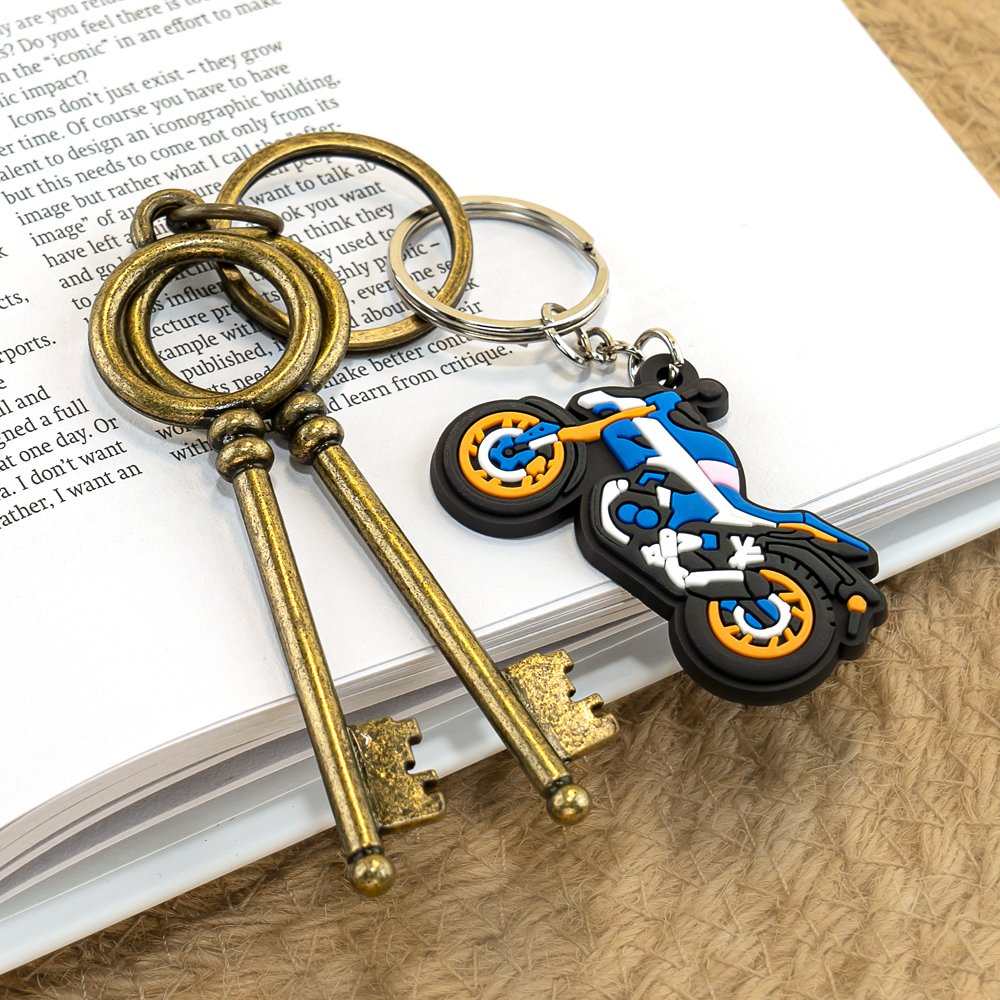 pvc keychains Motorcycle cartoon figure keyrings magic key chains cute key holder fit kids children bag trinket wholesale