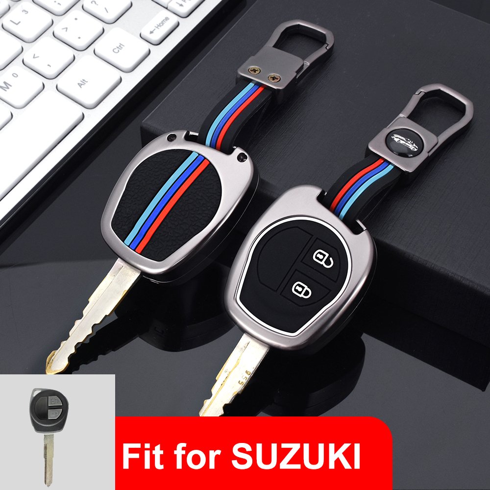 Zinc Alloy Silicone Key Shell Car Key Cover Case Keyless Key Fob Protector Fit for Suzuki Jimny Swift Sx4 Car Key Accessories