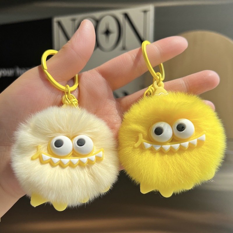 Cute Plush Little Monster Keychain Creative Fur Ball Doll Pendant Keychain For Cartoon plush toy Bag car Decoration