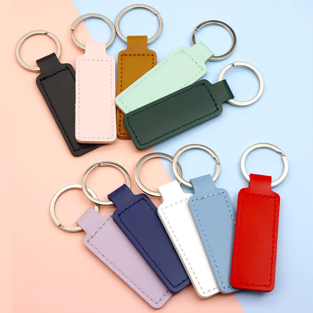 Personalised Keyring PU Leather Tassels Car Key Ring Metal Keychain Custom Logo Key Chain Accessories