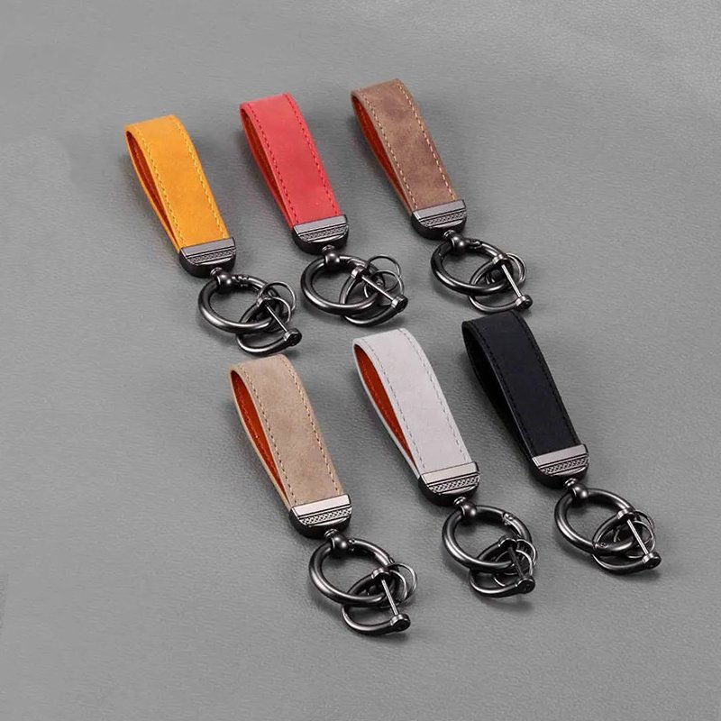 Personalised Keyring PU Leather Tassels Car Key Ring Metal Keychain Custom Logo Key Chain Accessories