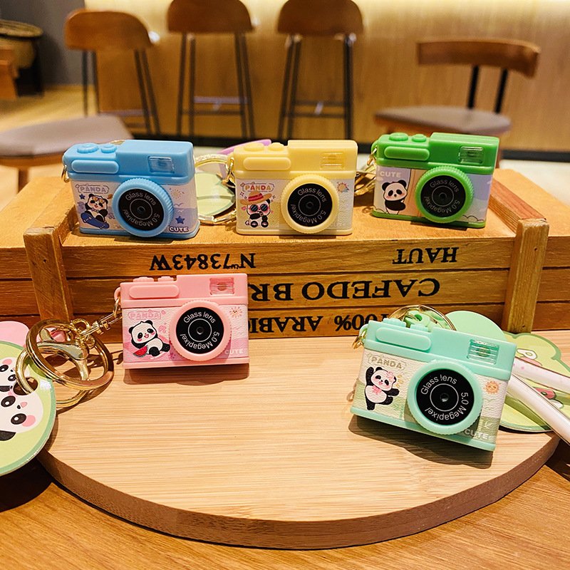 Xun Xin Wholesale 3D PVC Plastic Kids Cute Cartoon Designer Car Mini Key Chain Ring Toy Creative Retro Camera Key Ring Keychains